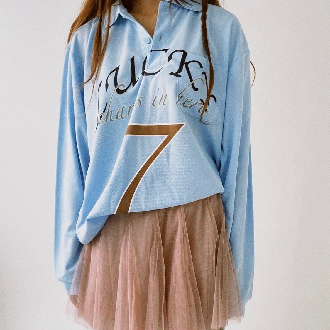 샵페어리 럭키7 폴로티 블루 상품이미지1