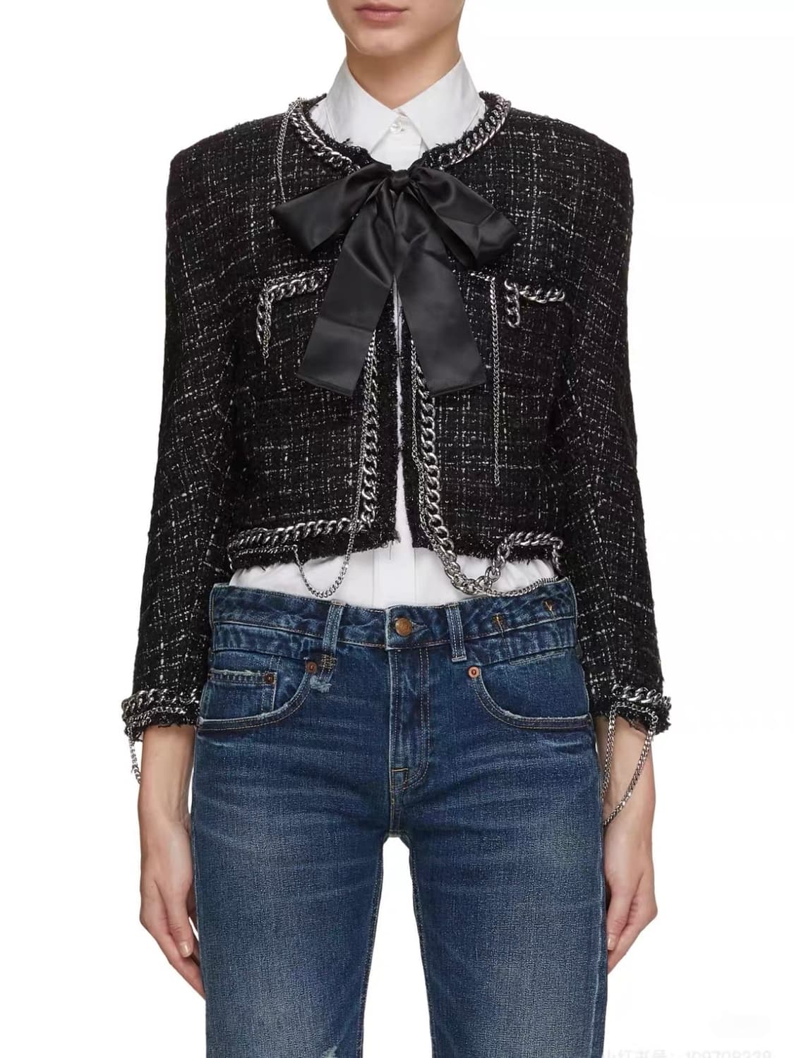 (~2/5, 민지 허윤진 착용) r13 체인 숄더 트위드 자켓 xs 상품이미지1