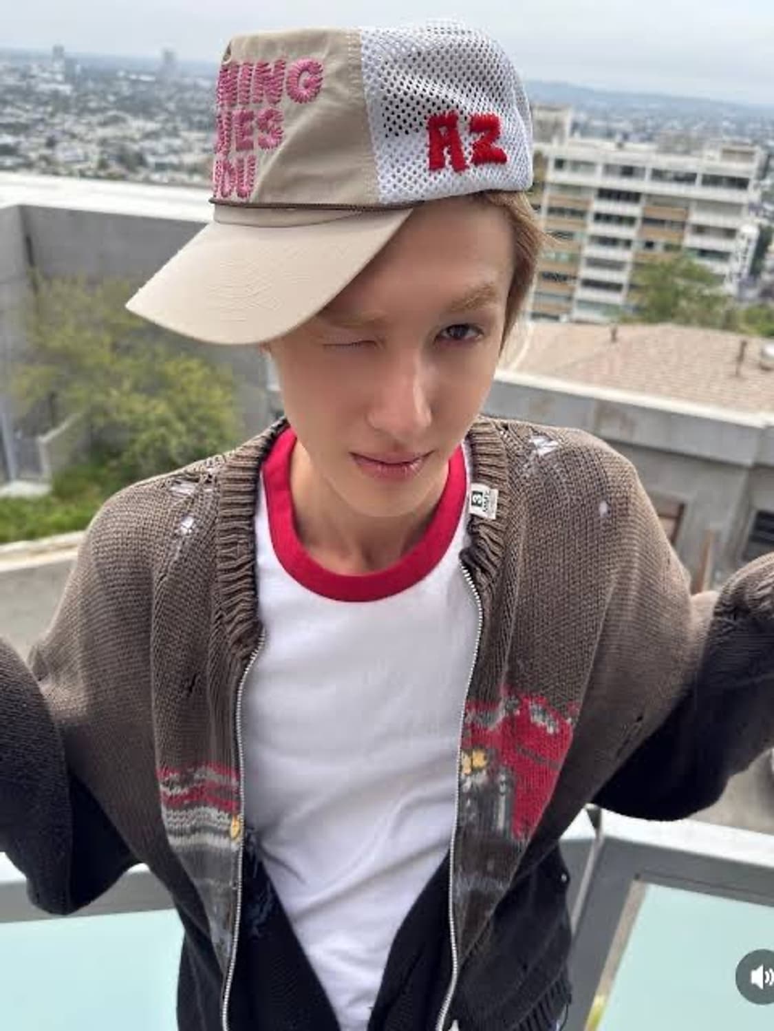 알렉스조노 러닝캡 모자 베이지 핑크 상품이미지4