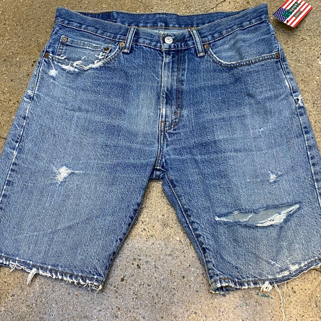 미국 빈티지 리바이스 505 찢청 연청바지 34 상품이미지3