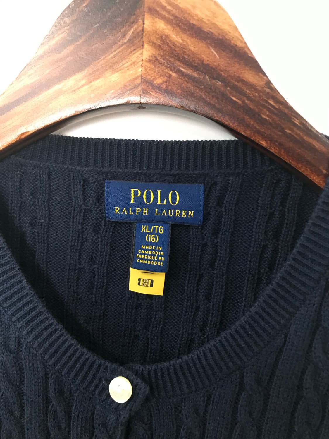 폴로 랄프로렌 자수로고 네이비 꽈배기 니트 가디건 상품이미지6