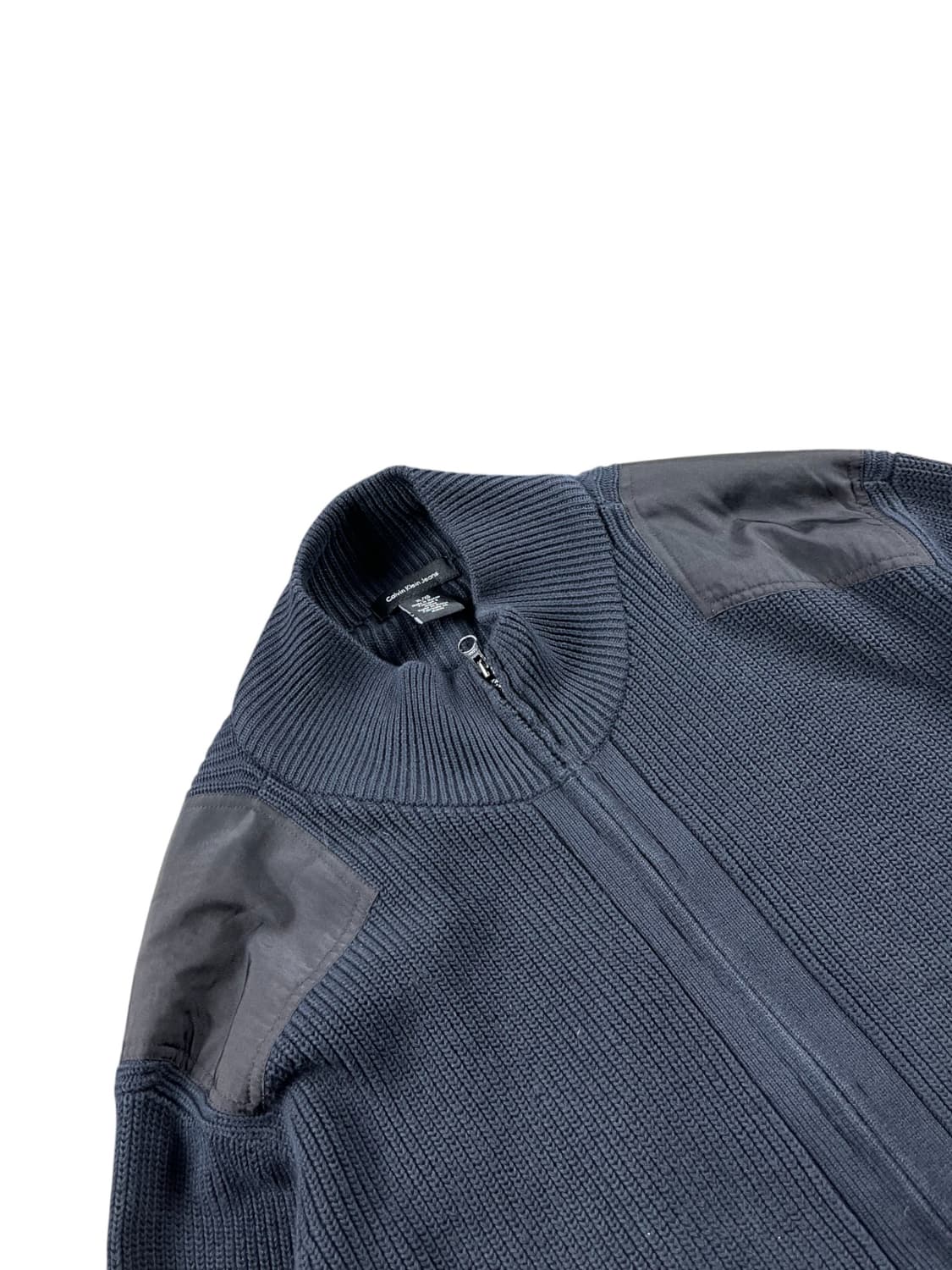 00s Calvin Klein Jeans 나일론 도킹 니트 집업 상품이미지2