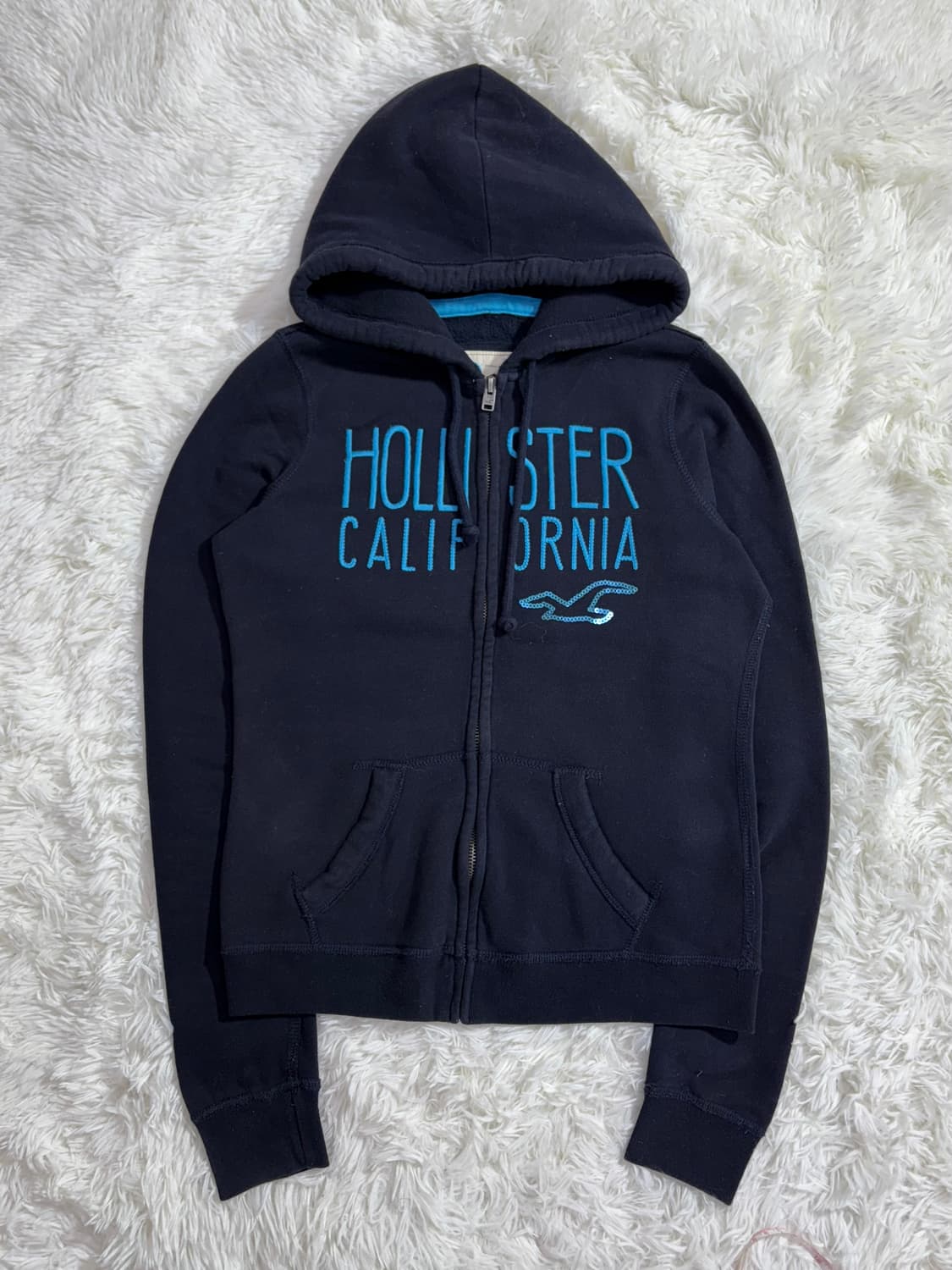 홀리스터 네이비 딱붙핏 후드집업  상품이미지3