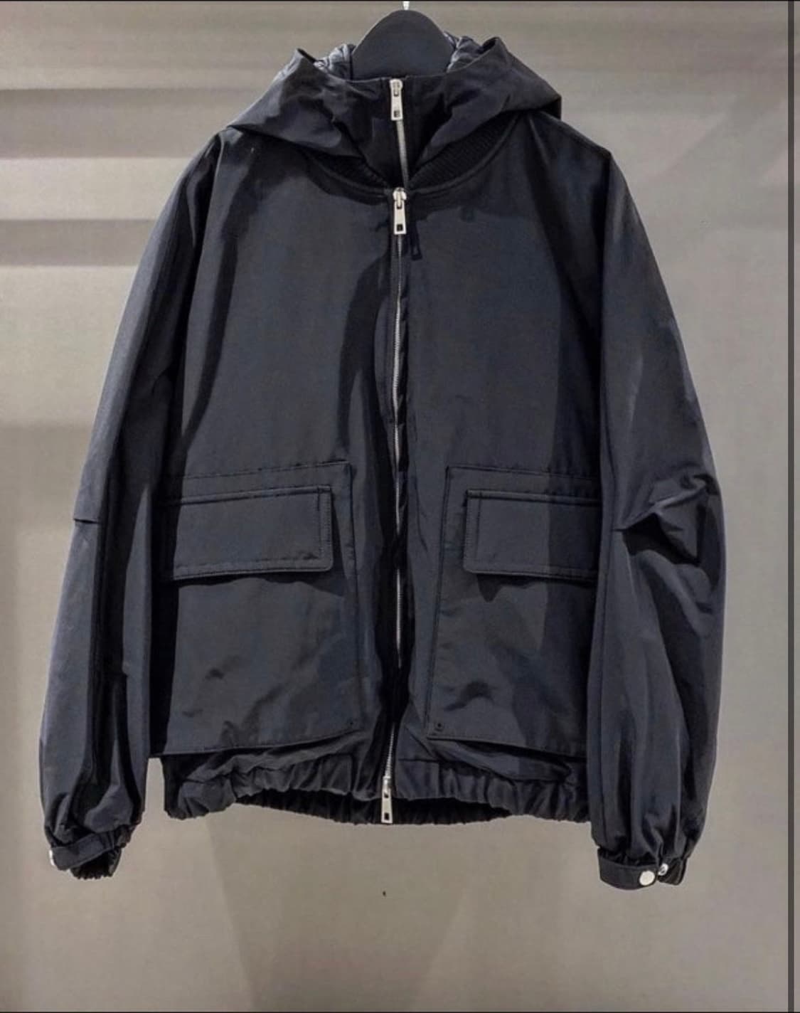 (46) 송지오옴므 코쿤 더블 레이어드 후드 마원 점퍼 블랙 상품이미지7