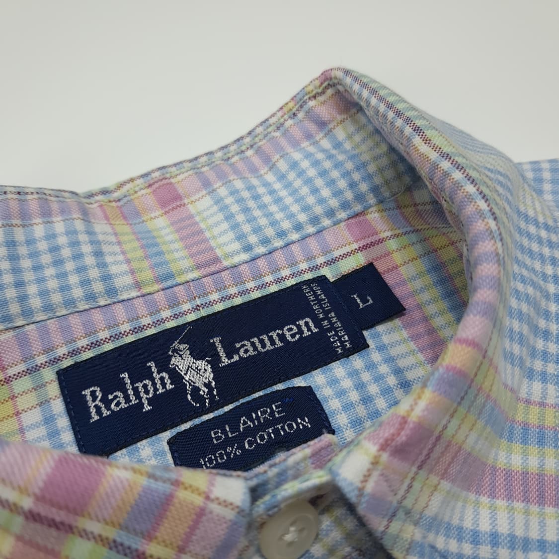 CN855 L 폴로 랄프로렌 USA 코튼캔디 멀티체크 긴팔 셔츠 남방 상품이미지4