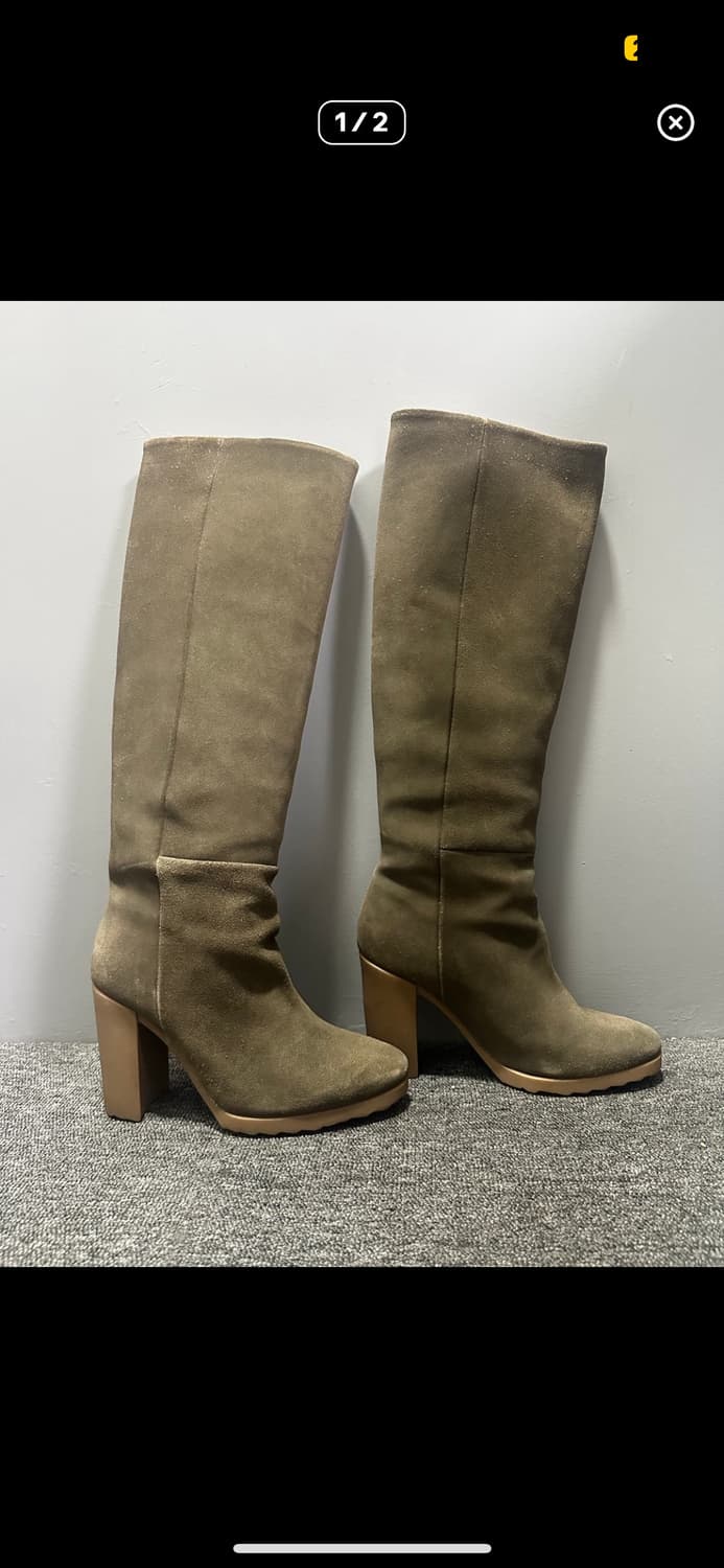 피에르하디 브라운 스웨이드 롱 부츠 상품이미지2