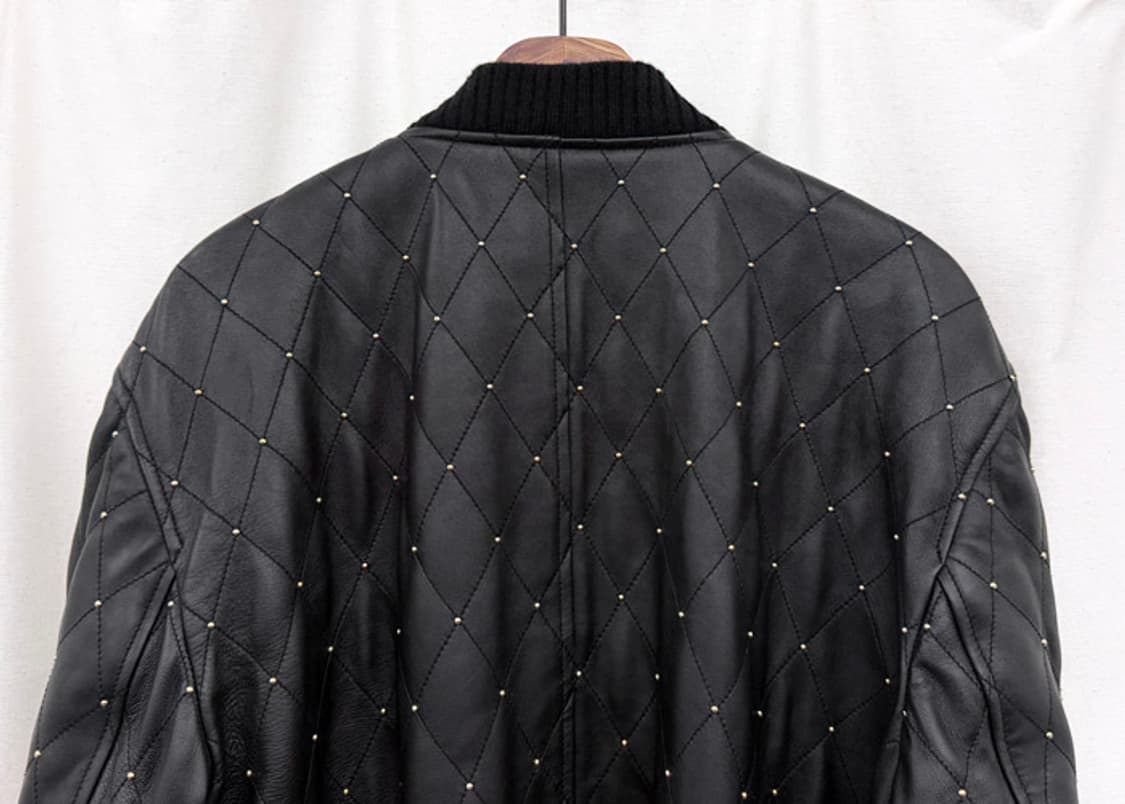 어니스트 더블유 베이커 스터드 퀼팅 레더 봄버 자켓 상품이미지5