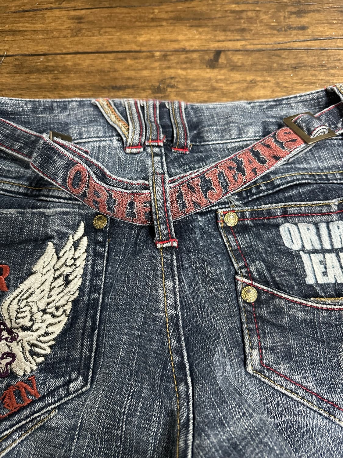 Y2K 다저스 반팔티 + ORIRIN JEANS 윙자수 크롭 데님 팬츠 상품이미지4