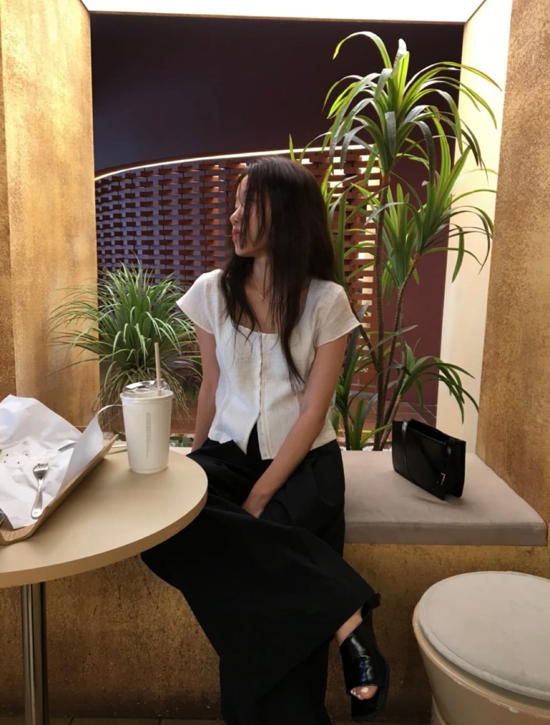 미닝아웃 mer pants 핀턱 와이드 팬츠 상품이미지5