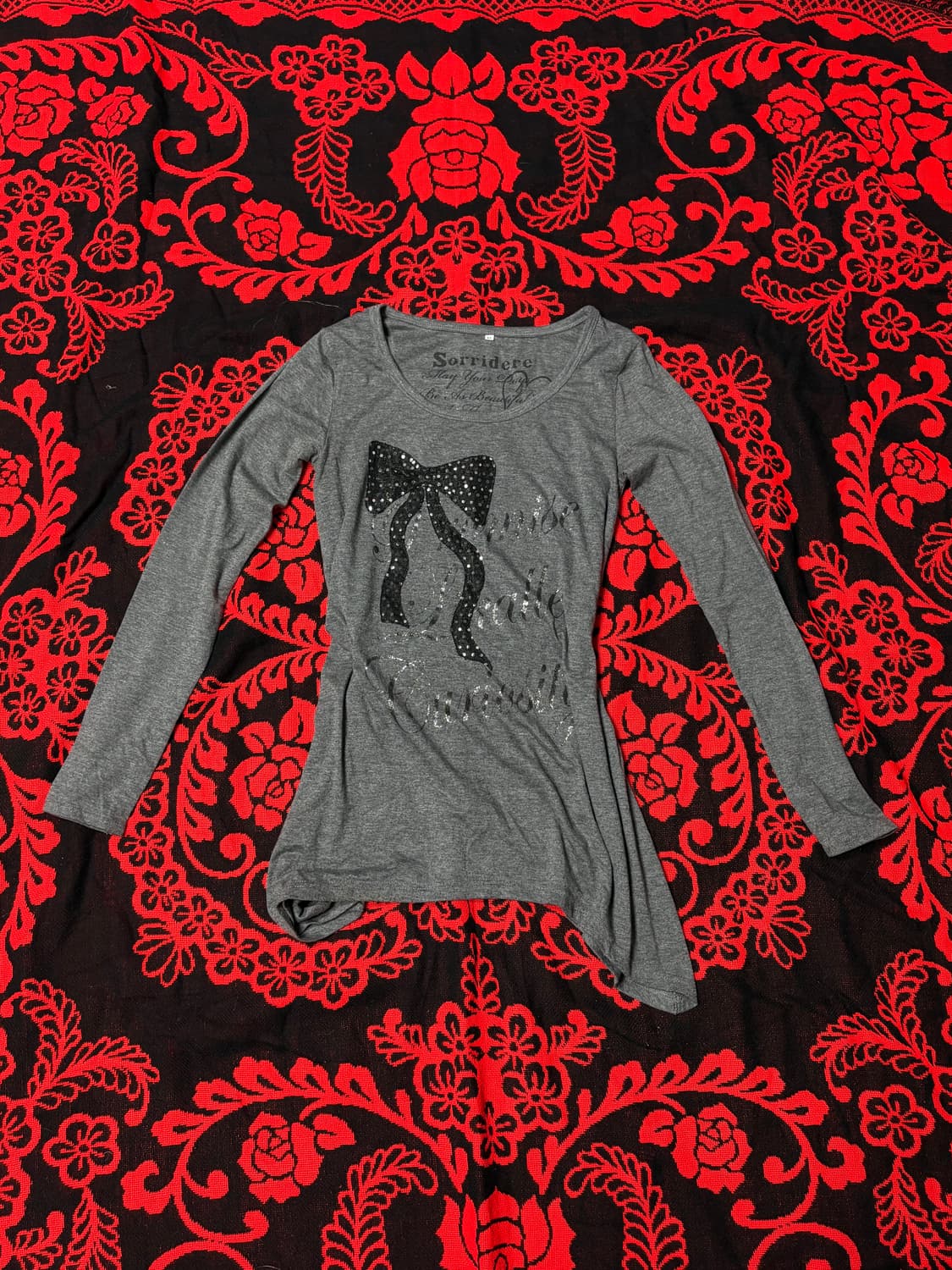 Y2K rock punk linestone long sleeve 상품이미지1