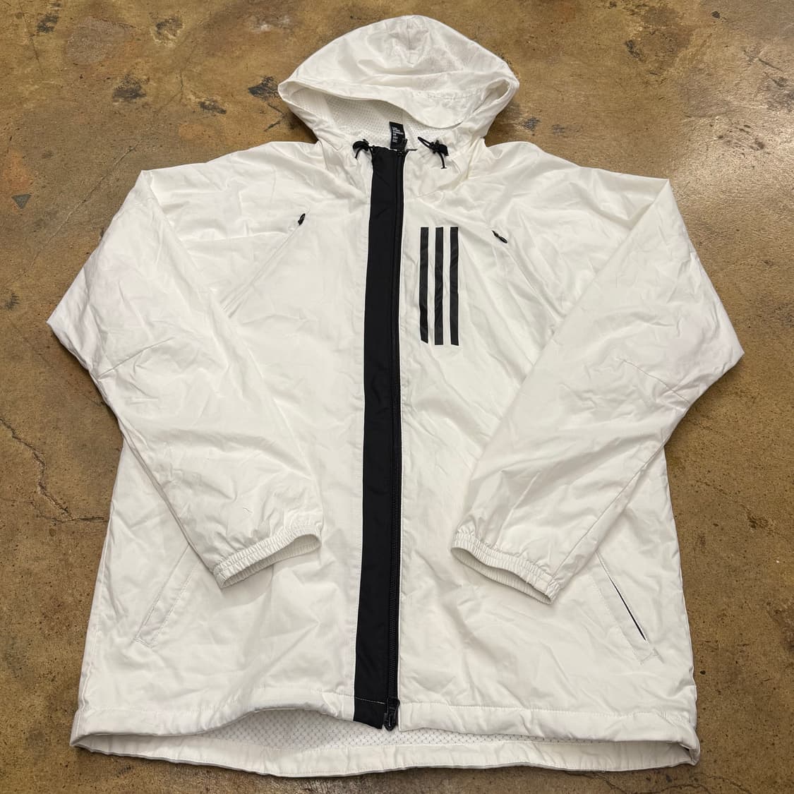 [정품/XL] 아디다스 화이트 바람막이 후드 자켓 b15 상품이미지2
