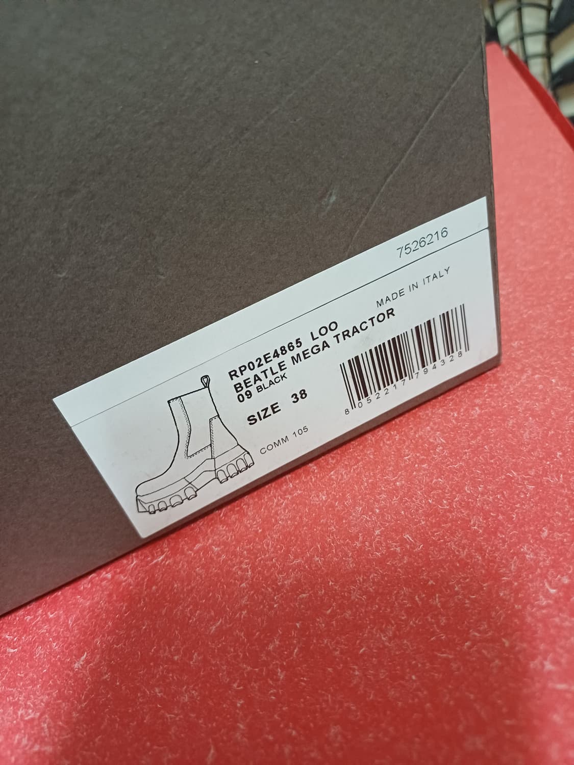 릭오웬스 메가트랙터 첼시부츠 38 상품이미지7