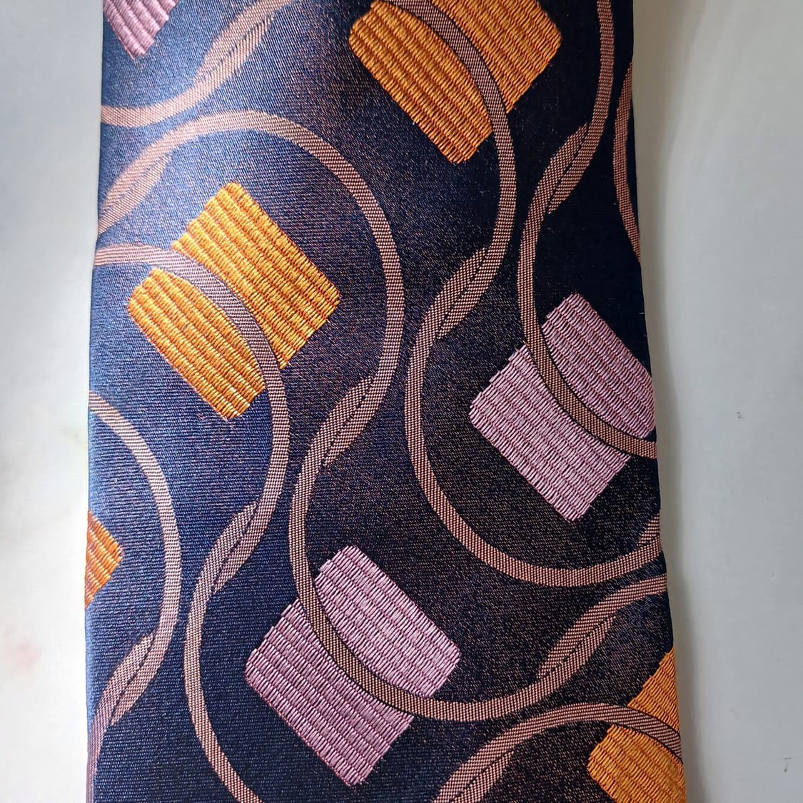 겐조 실크 네이비 자카드 패턴 넥타이 9.5cm A+~A등급 E853
 상품이미지6
