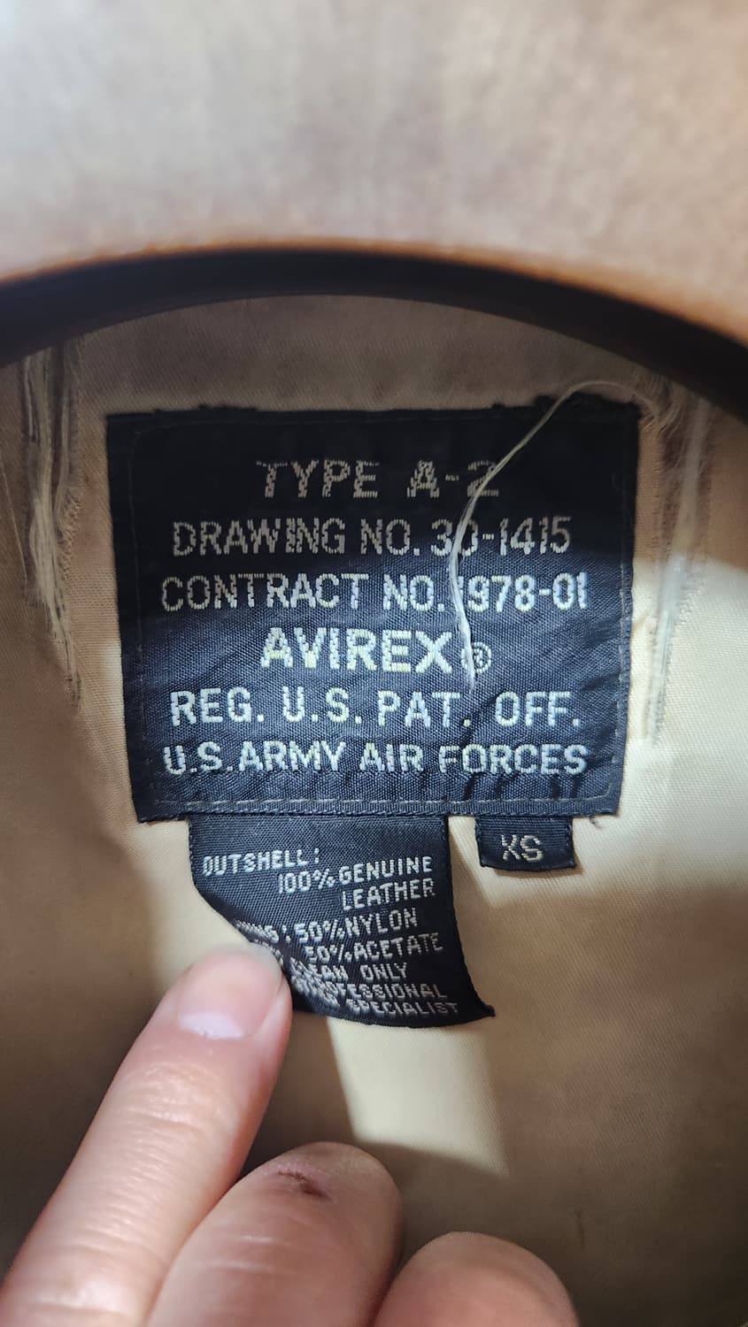 아비렉스 50주년한정판 가죽 A2 항공 점퍼 자켓 xs 100 상품이미지5