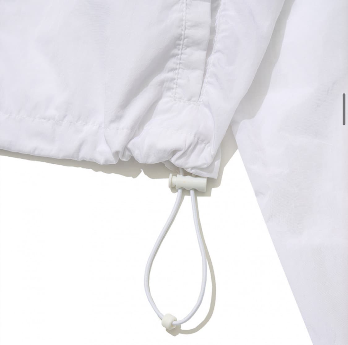 파르티멘토 우먼 바람막이 화이트 (시어 리본 셔링 후디 자켓 크롭 상품이미지5