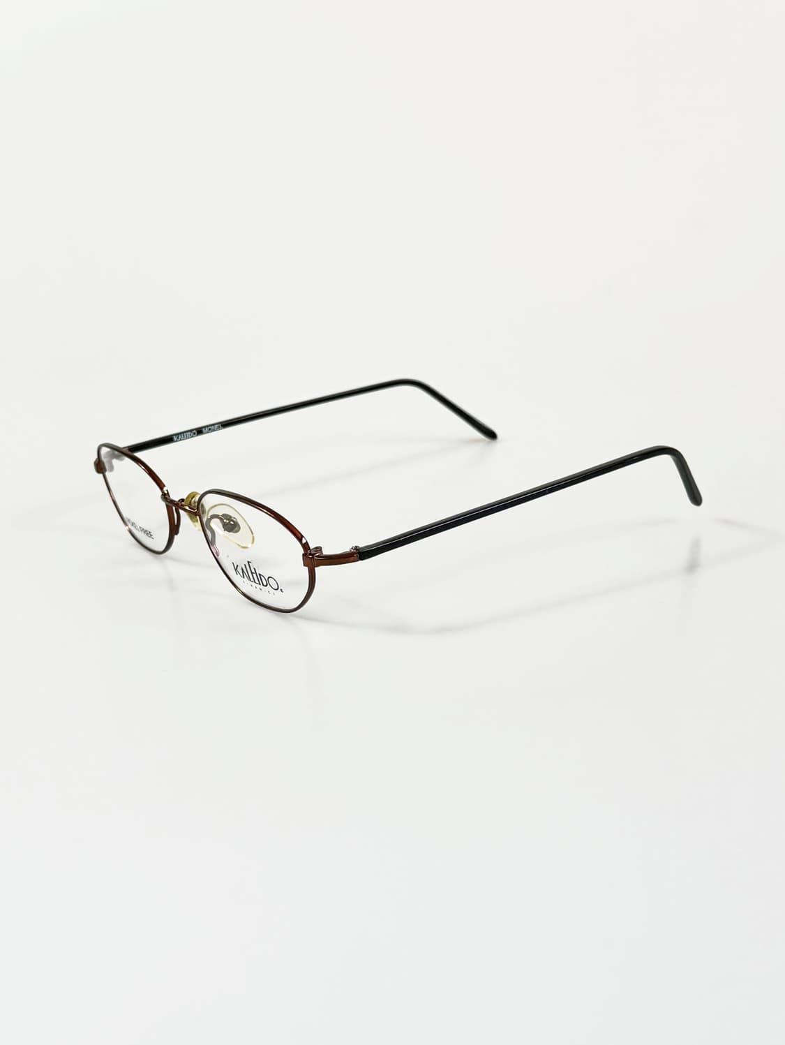 90s KALEIDO 슬림 오벌 브라운 메탈 빈티지 안경 상품이미지3