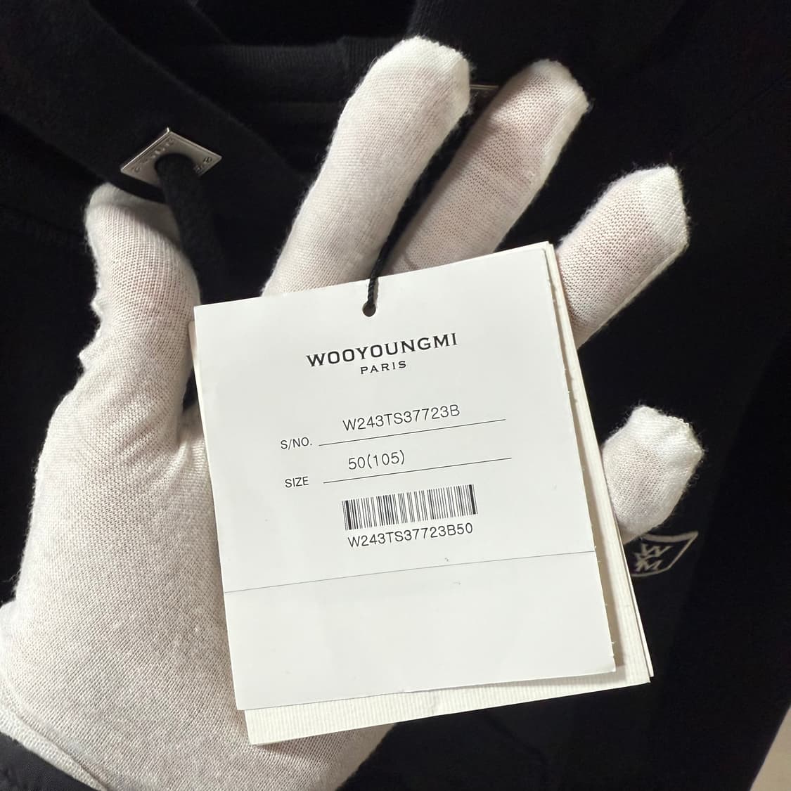 우영미 블랙 후드티 새상품 50사이즈 상품이미지5