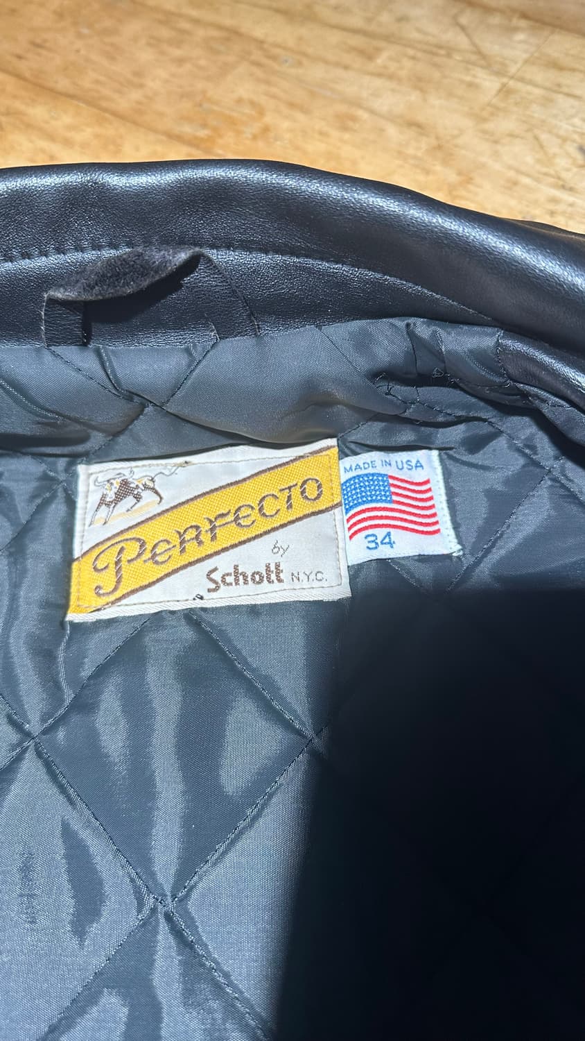 90s Schott 퍼펙토 613 원스타 더블라이더 34사이즈 상품이미지9