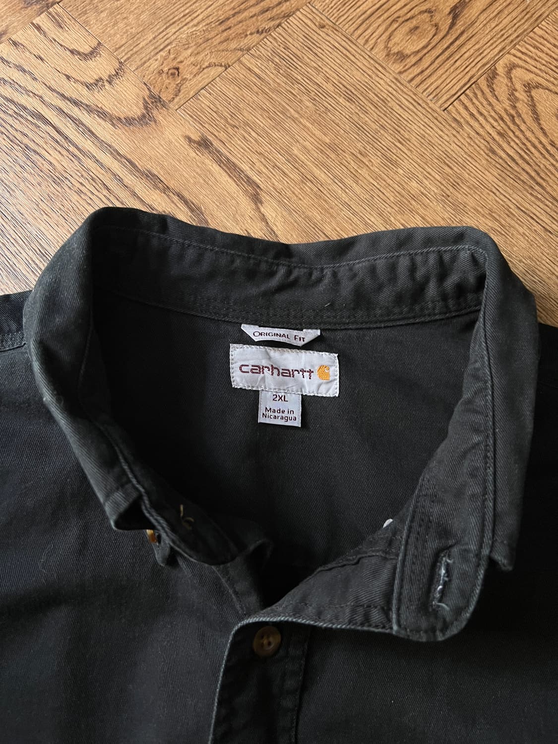 [2XL]칼하트 USA 2포켓 블랙 코튼 워크 셔츠 상품이미지2