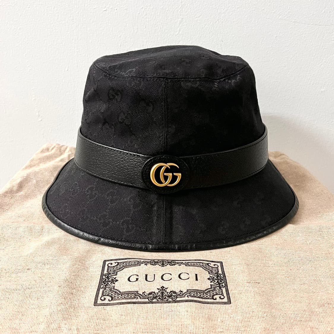 [미사용/정품] 구찌 GG 버킷 모자 블랙 버킷햇 상품이미지1