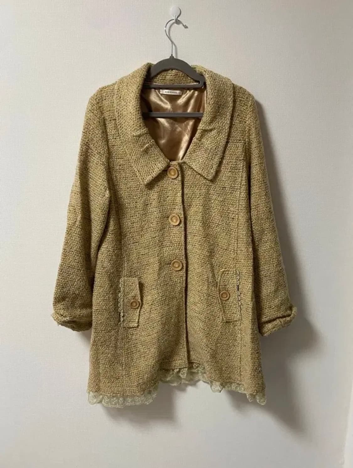 일본 빈티지 모리걸 오네라떼히메 갸루 레이스니트 원피스 자켓 상품이미지1