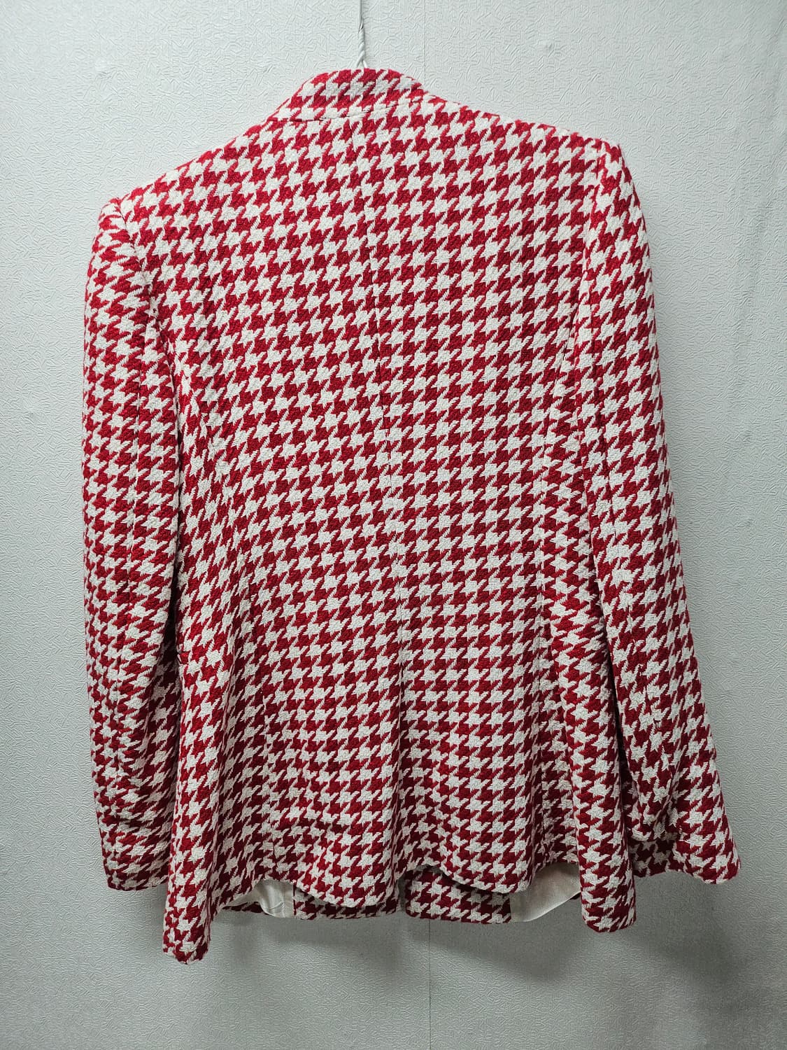 자라 레드 하운드투스 체크 자켓  M 상품이미지3