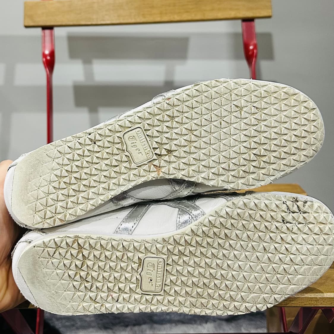 235) 오니츠카타이거 운동화 여성 여자 신발 멕시코66 화이트 실버 상품이미지6