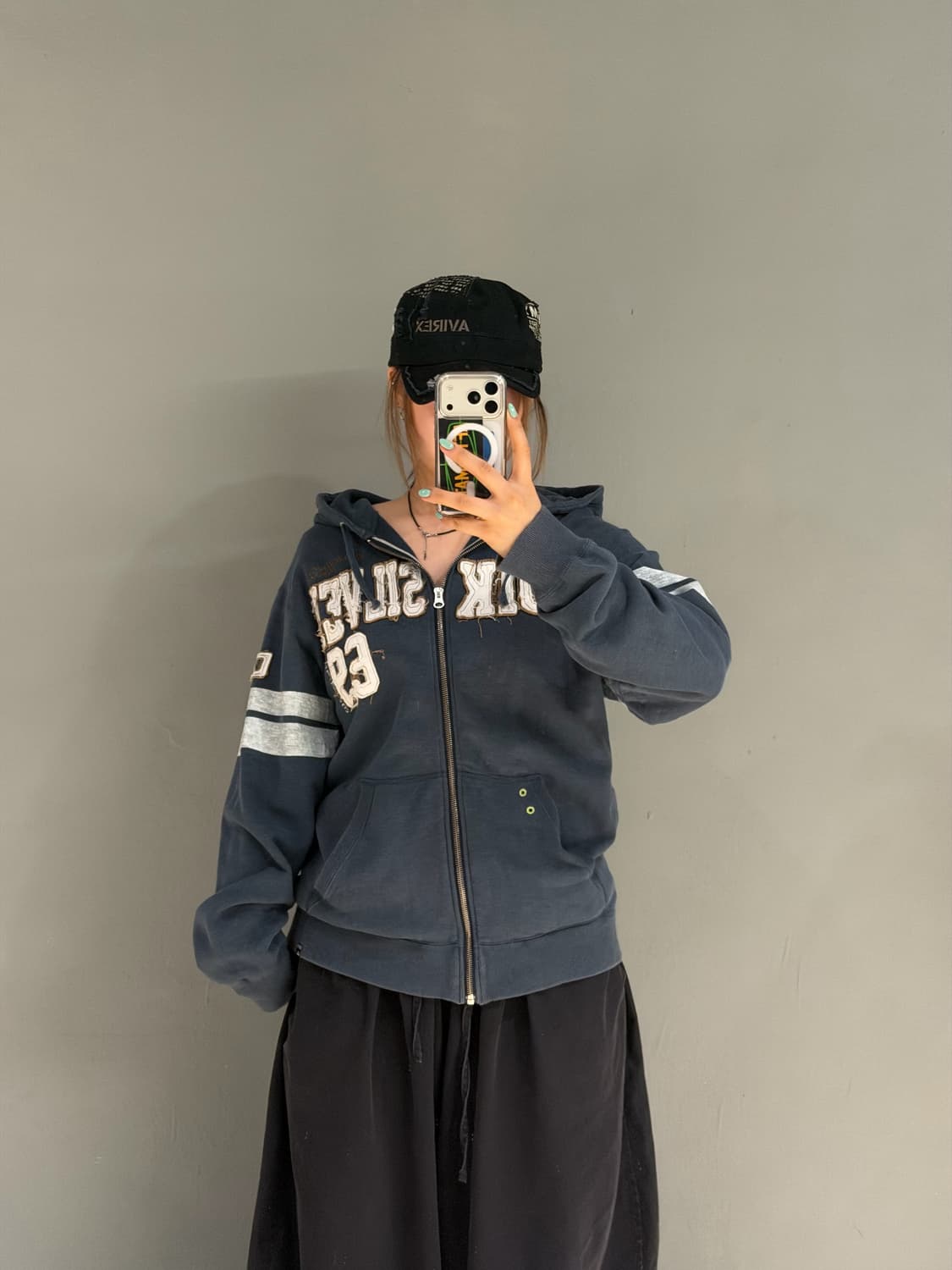 Quiksilver logo oversized hood zip-up 상품이미지1