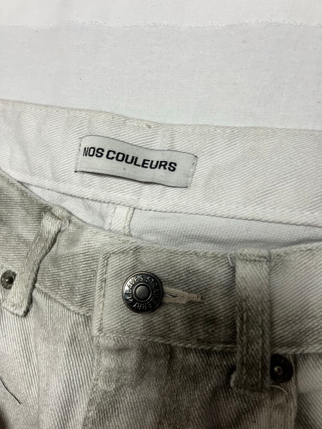 Nos couleurs 노쿨러스 플레어 카고 데님 화이트 상품이미지3