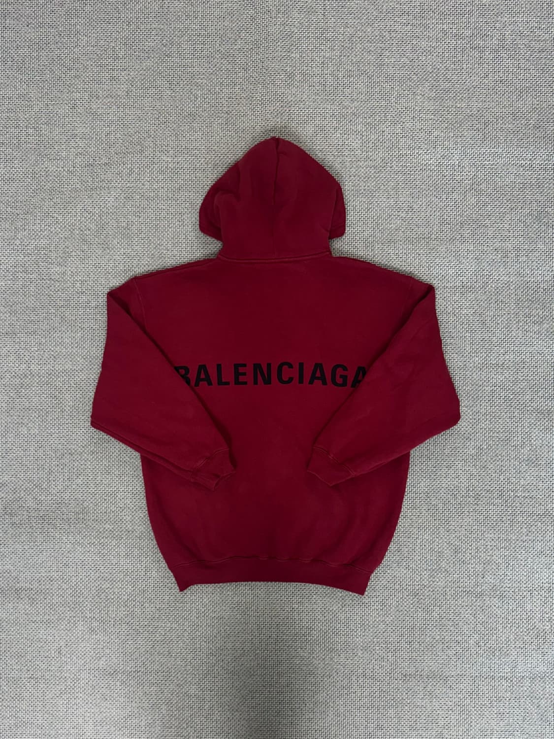 발렌시아가 백로고 후드티 레드  상품이미지1