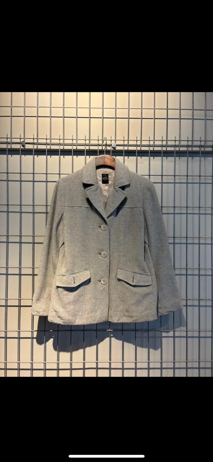 JPN 빈티지 앙고라 3버튼 차콜 숏 코트 H939 상품이미지2