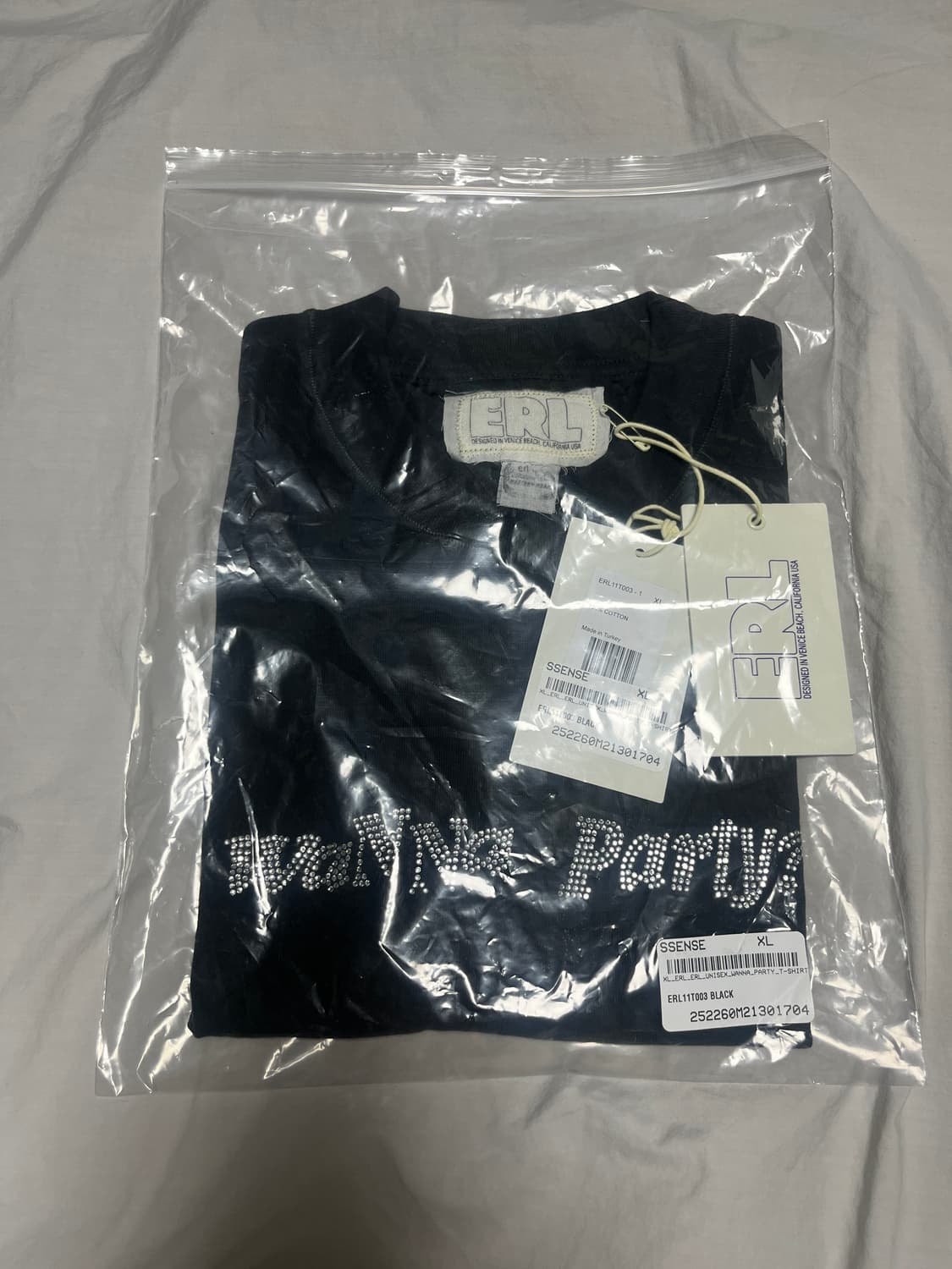 [XL] ERL 워너 파티 티셔츠 블랙 새상품 상품이미지7