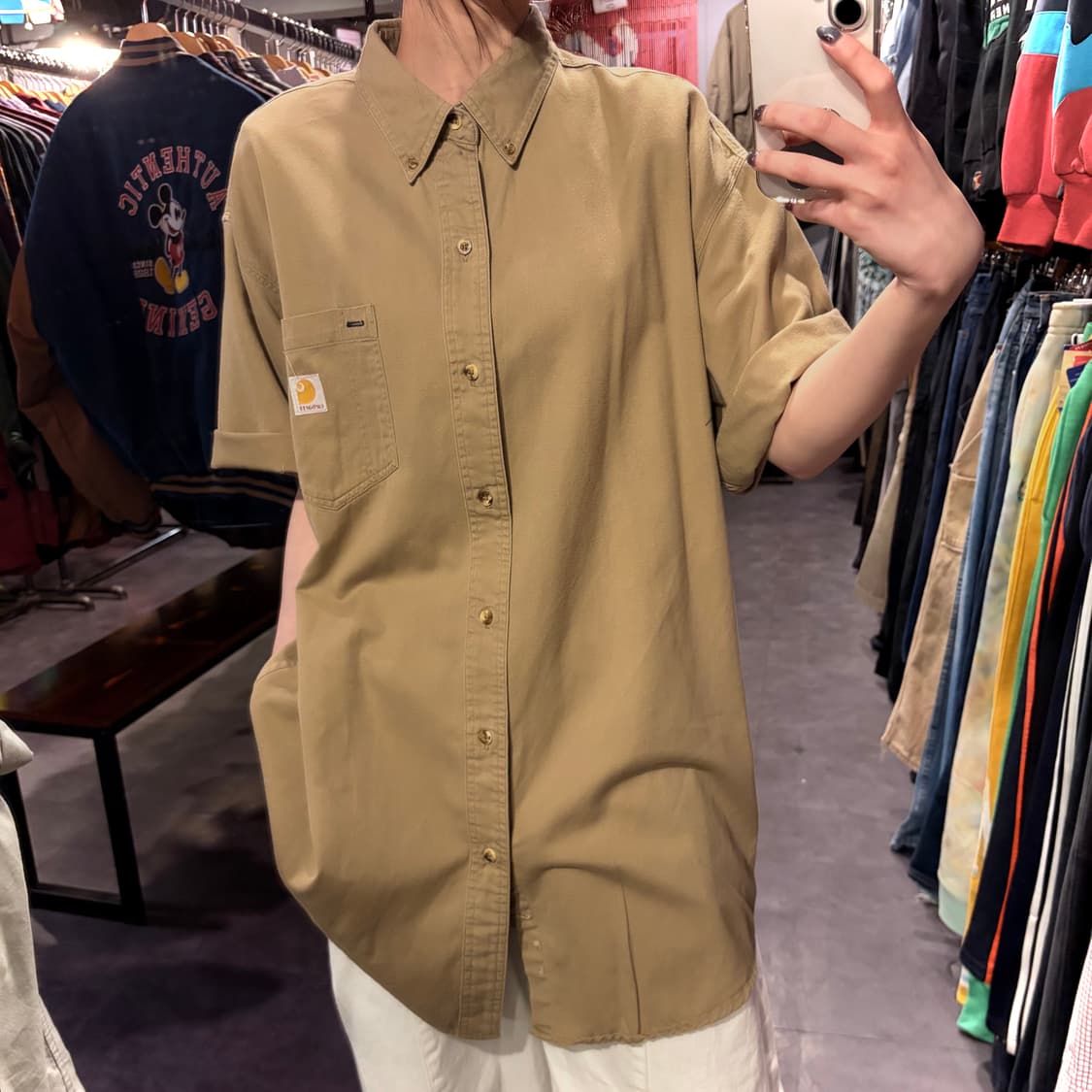 [IM]  Carhartt 칼하트 반팔 셔츠 베이지 상품이미지3