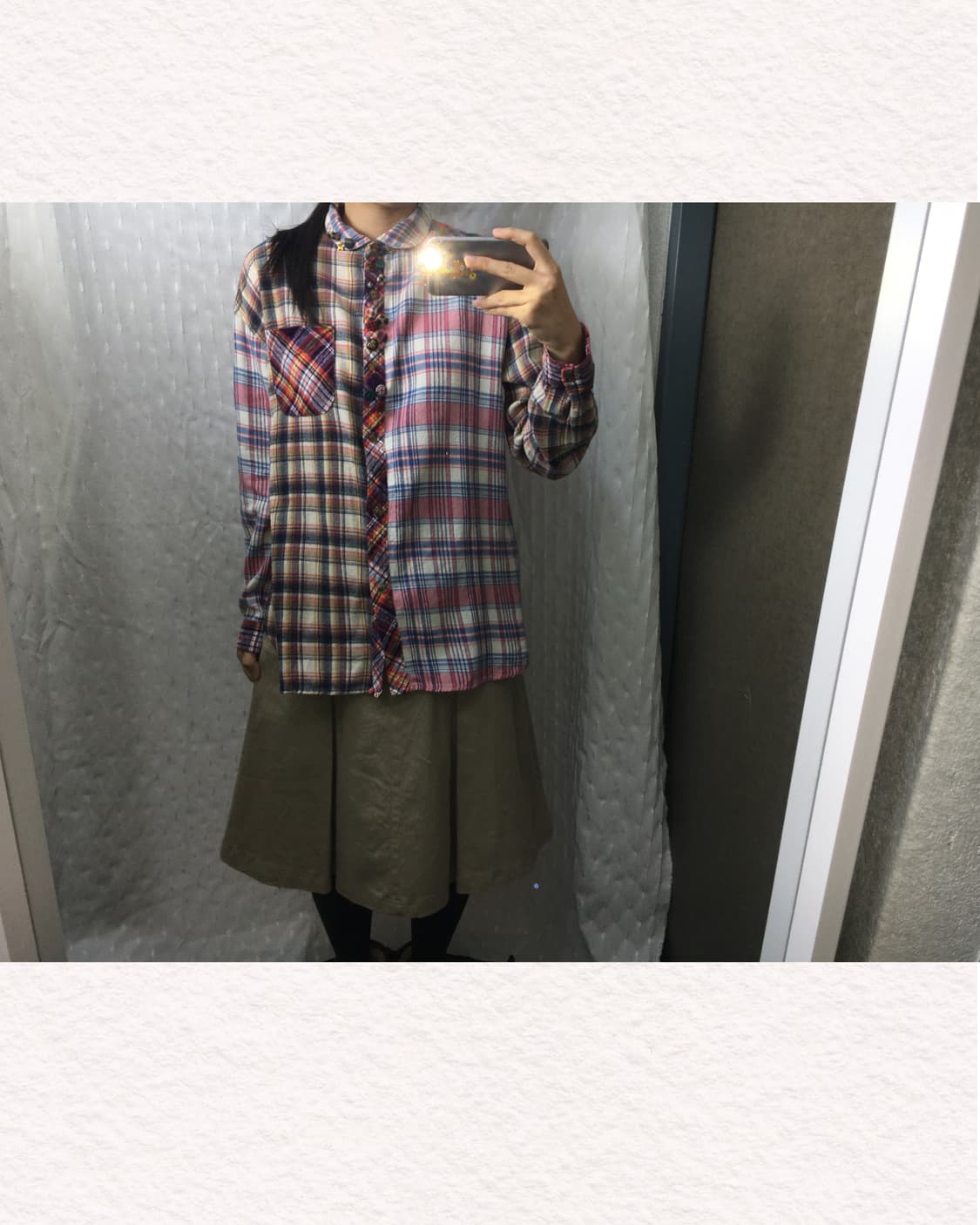 파스텔 체크 단추 셔츠 상품이미지1