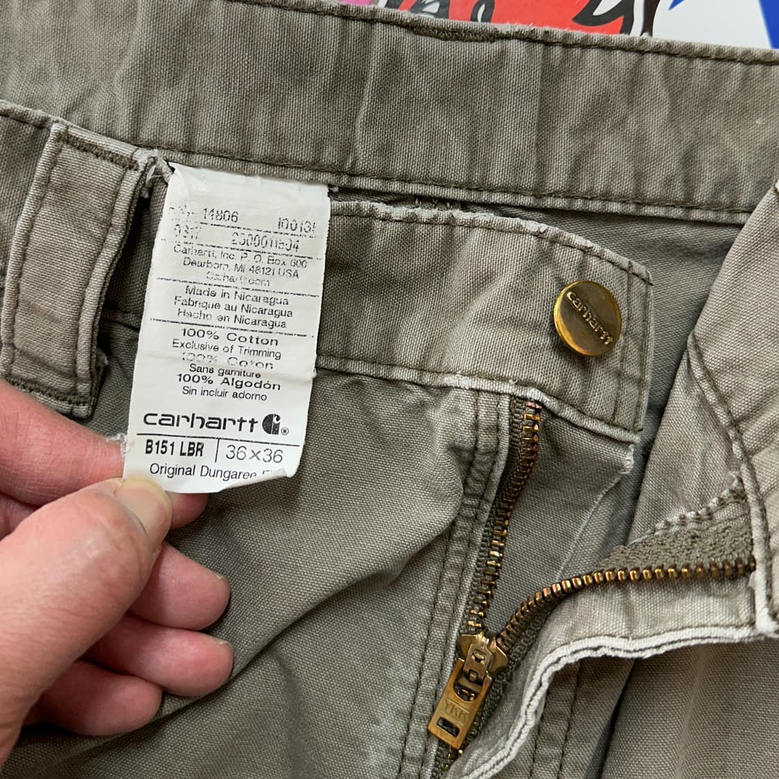 칼하트 카펜터 팬츠 B151-LBR 36 상품이미지7
