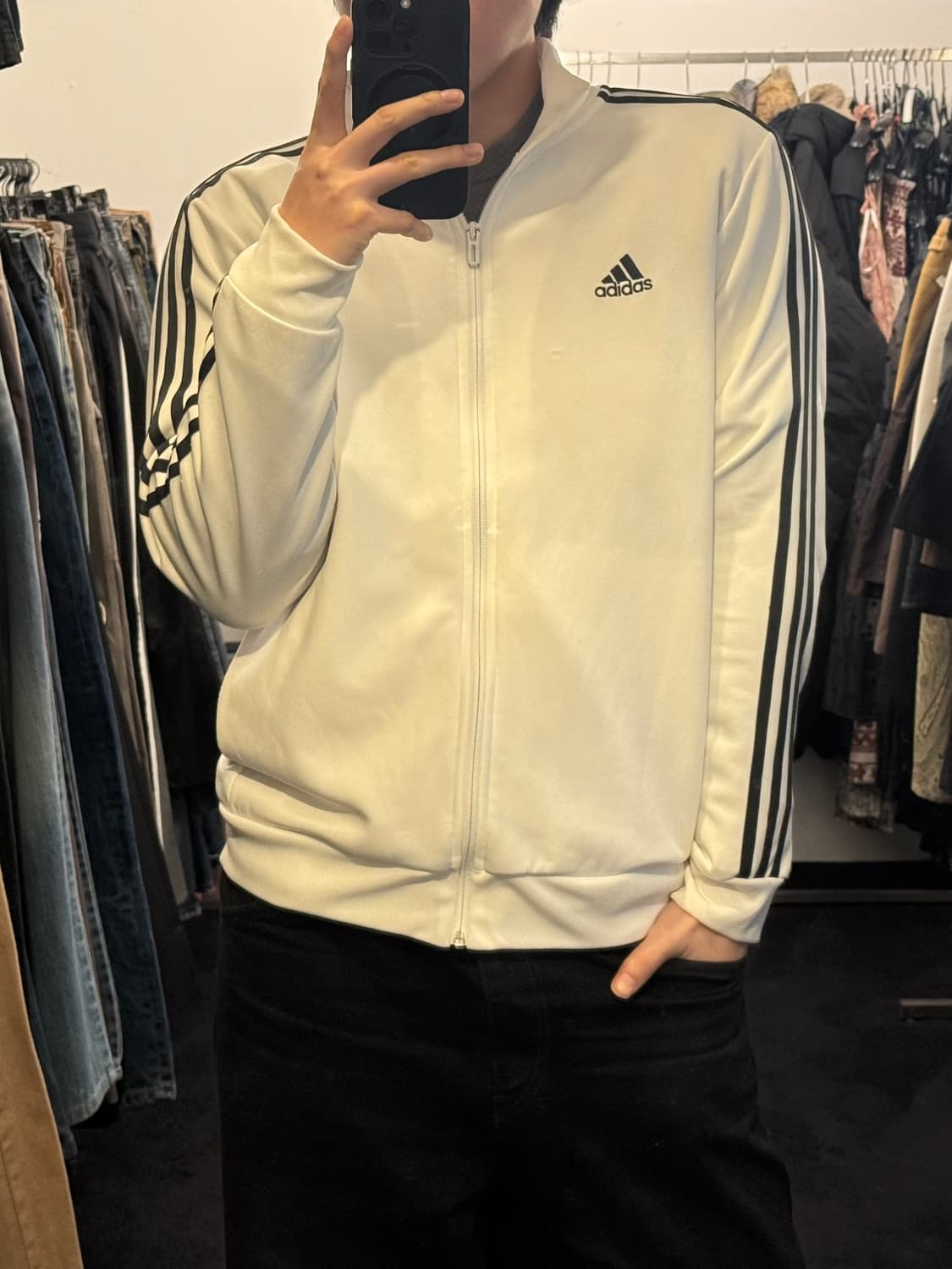 아디다스 화이트 흰색 져지 저지 집업 트랙탑 코리아 대한민국 한국 XL 상품이미지1
