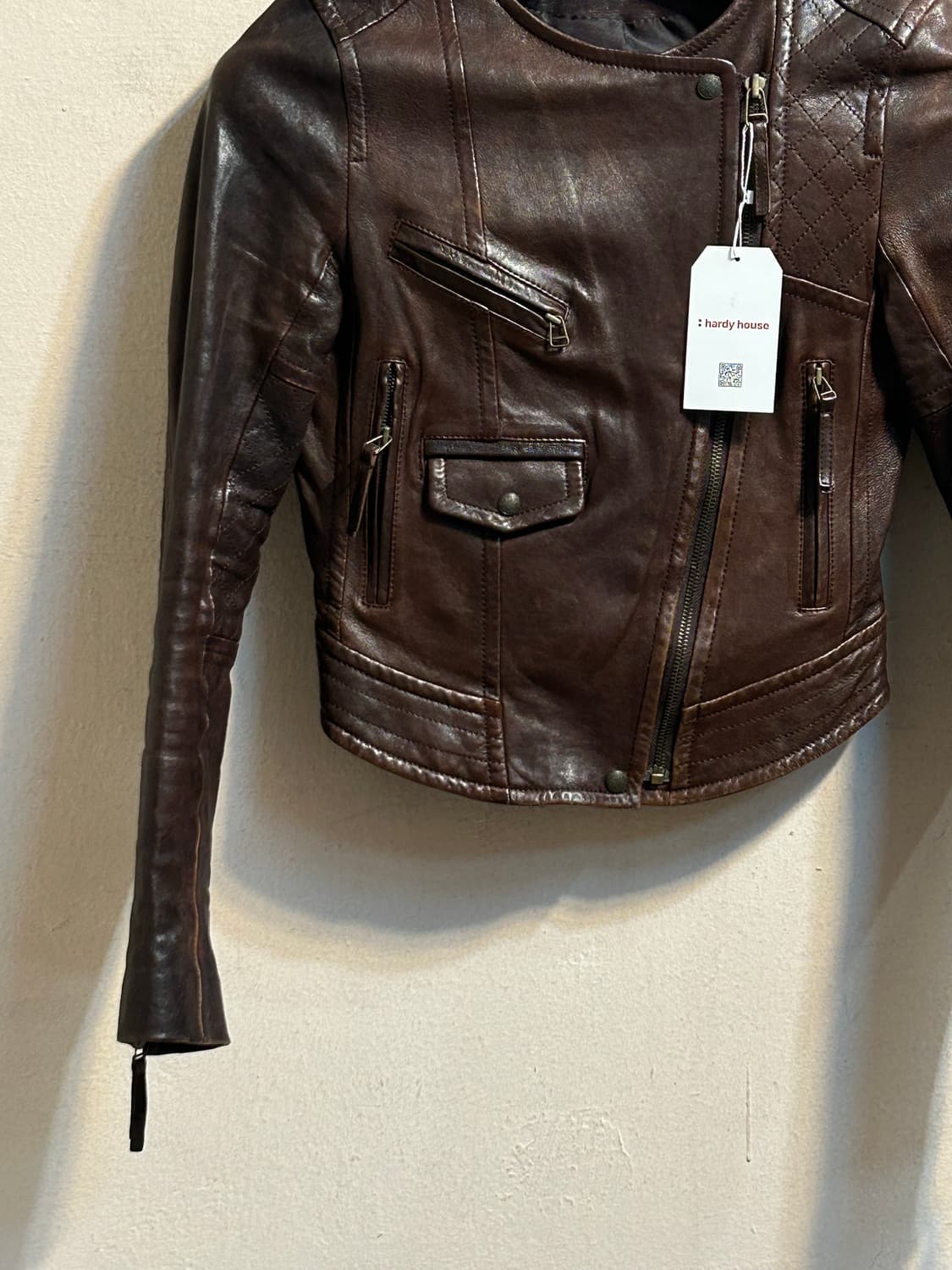 유즈드 레더 바이커 자켓 상품이미지3