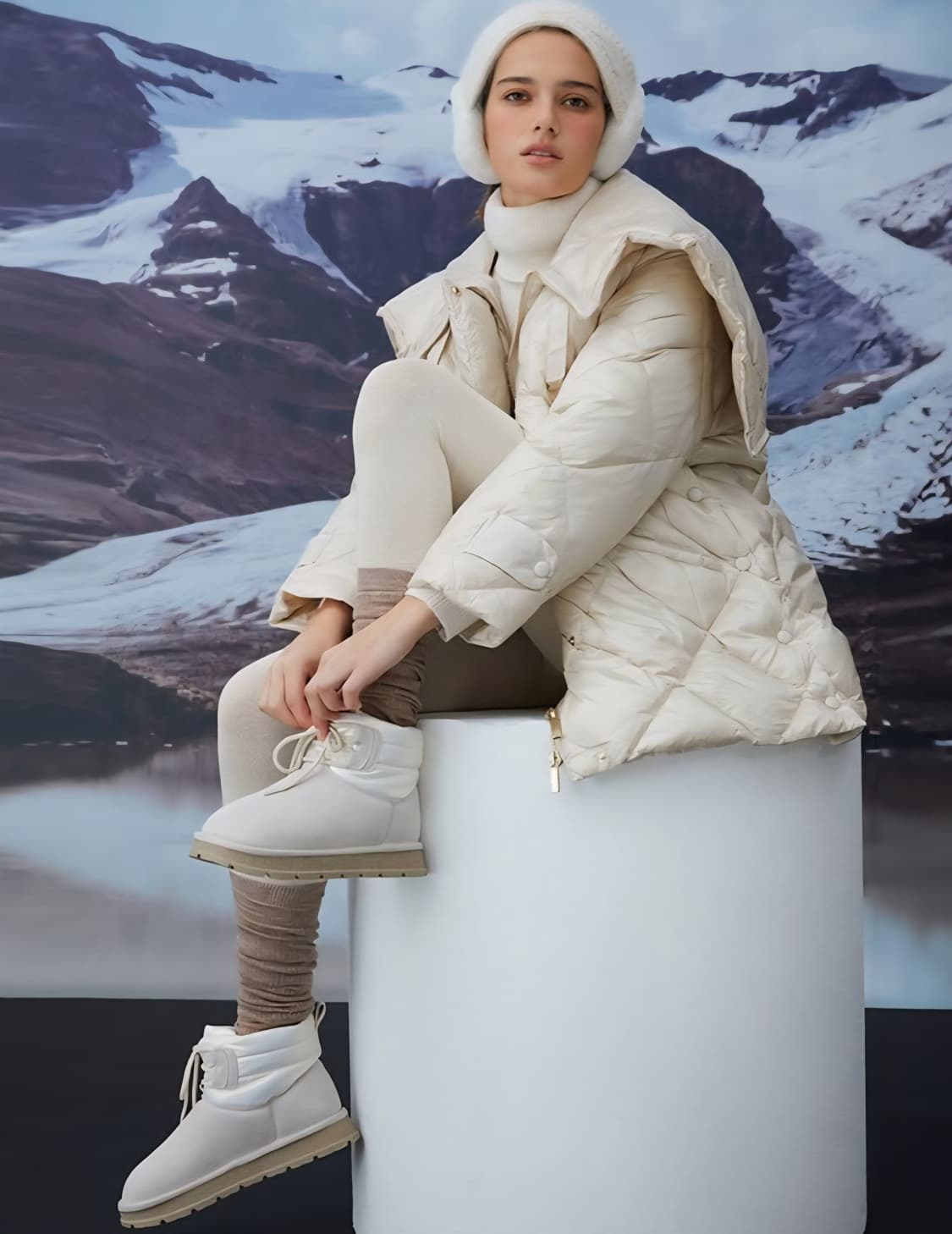 ELLE 엘르 여성 어그 패딩 부츠  250(3.5cm굽) 상품이미지3