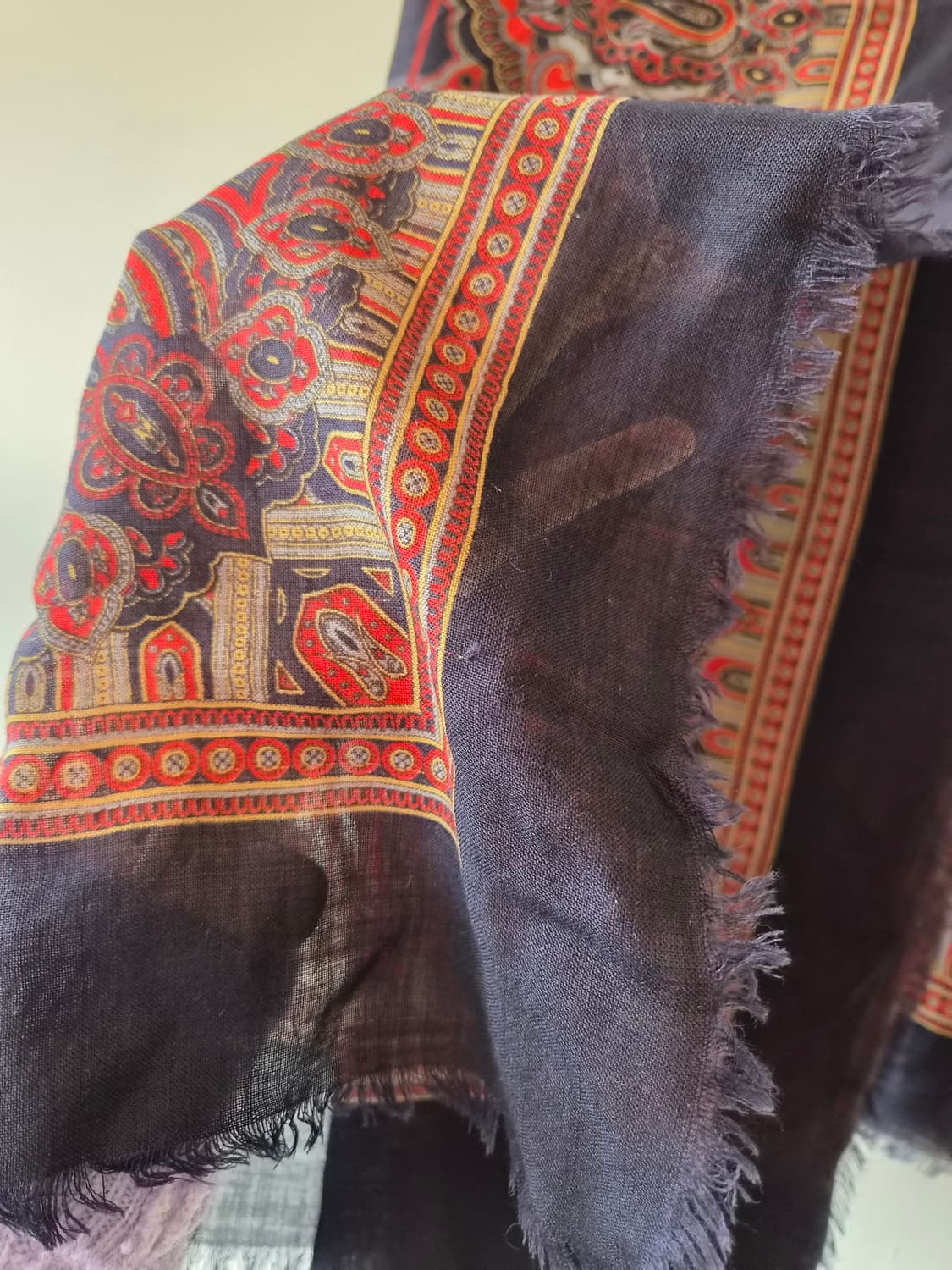 버버리스 페이즐리 실크울 숄스카프 상품이미지5