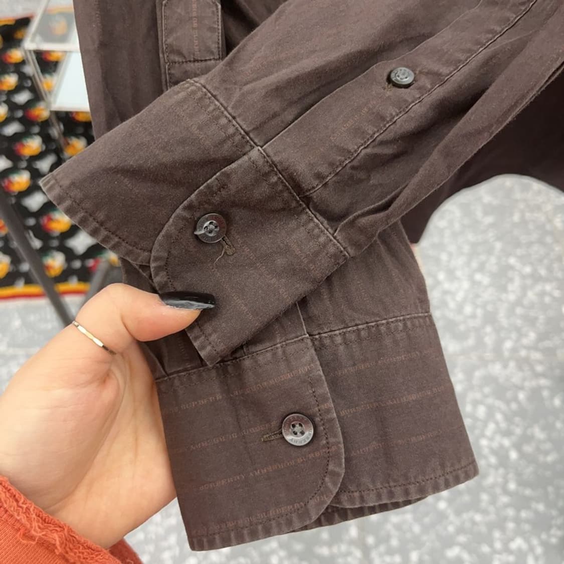 버버리 올드빈티지 로고스트라이프 컨트리 셔츠 XL C07530 상품이미지7