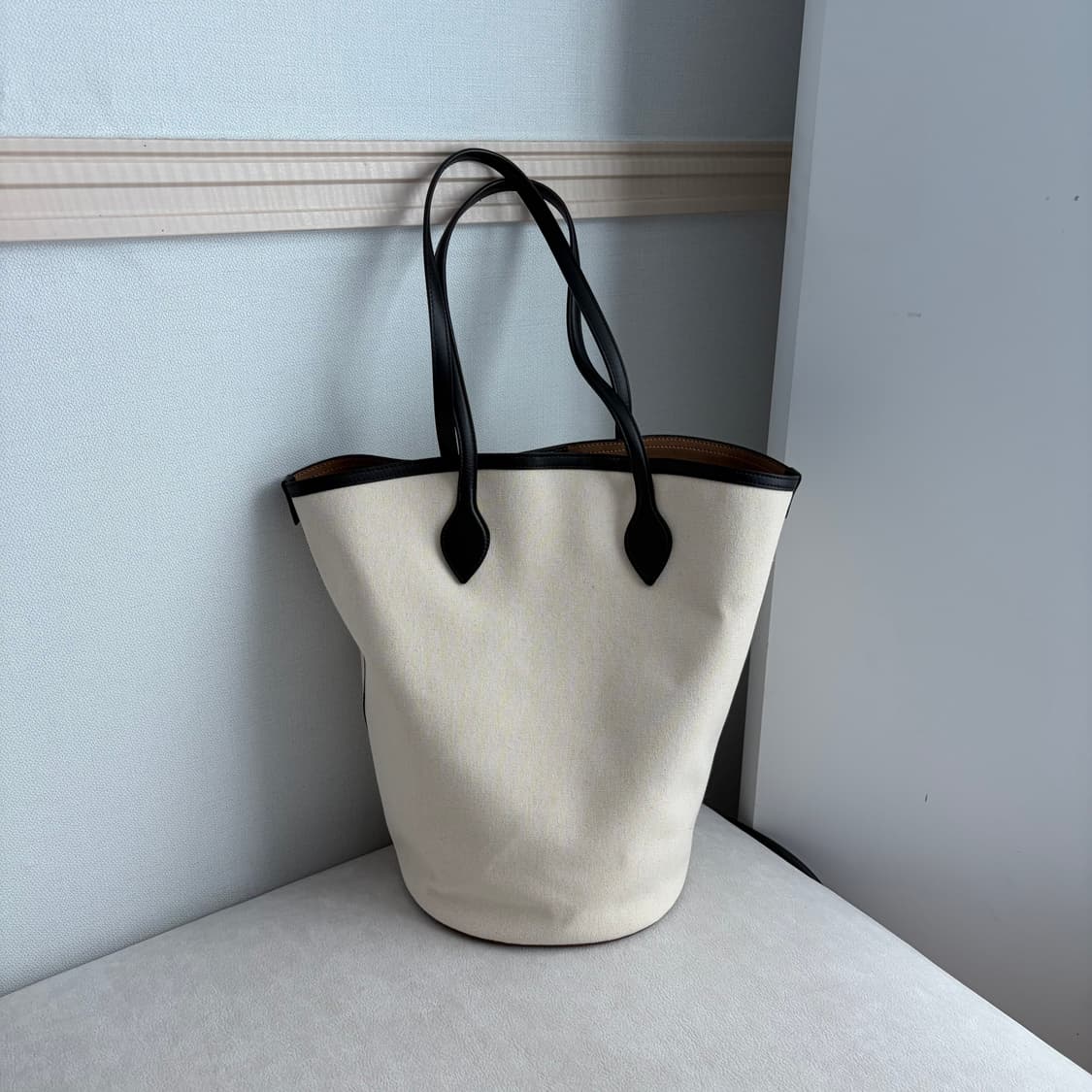 구호 캔버스 토트백 아이보리 상품이미지2