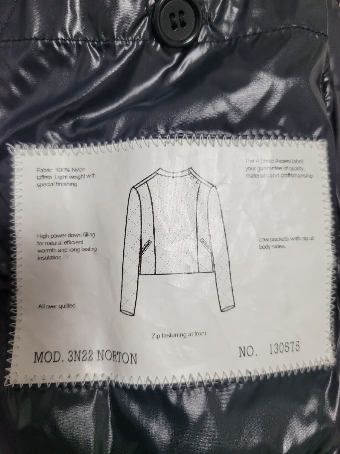 ASPESI 아스페시  덕다운 퀼팅 라이더 자켓 XS 상품이미지6