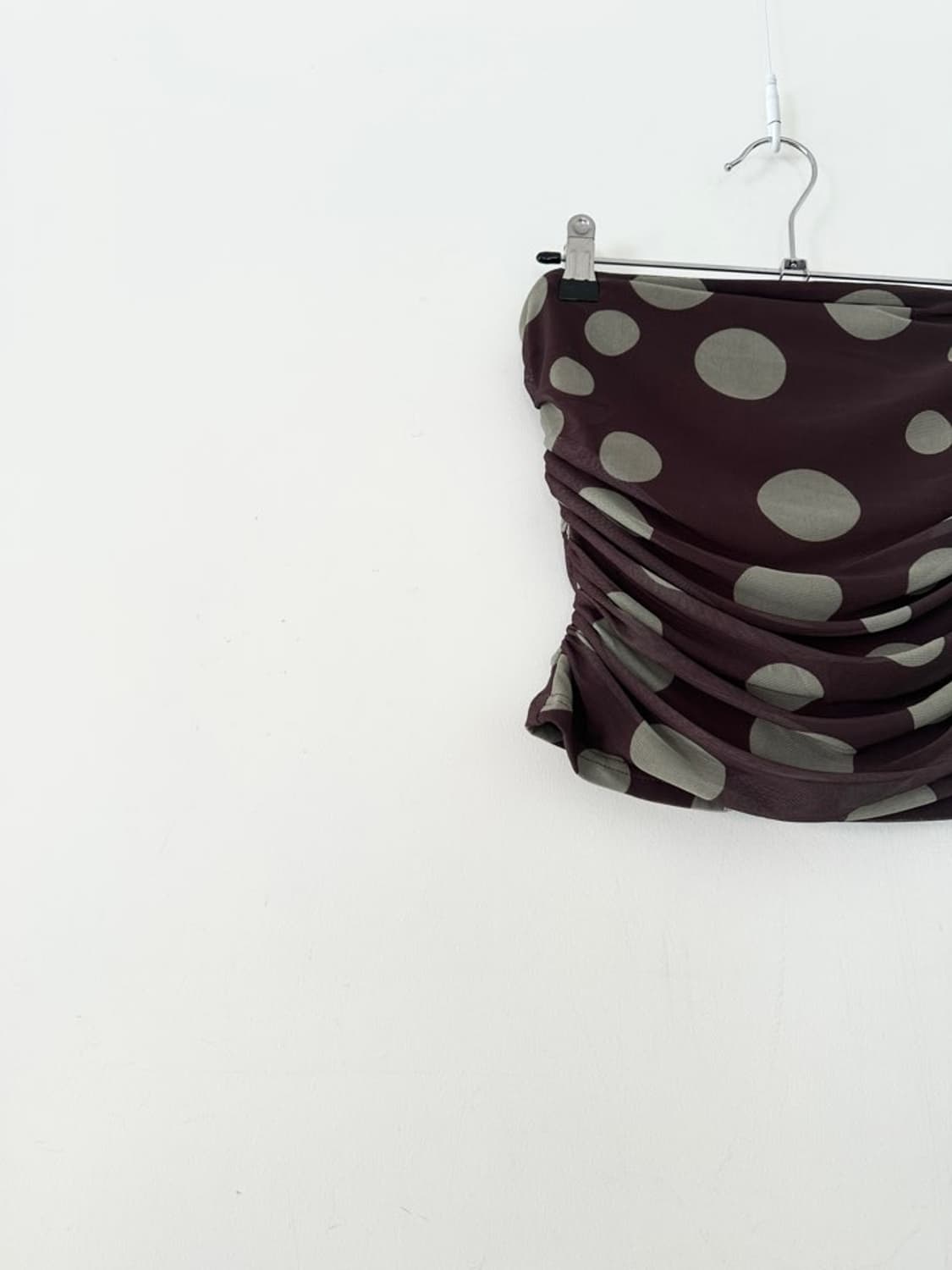 Dot tencel tube top / green & brown 상품이미지2