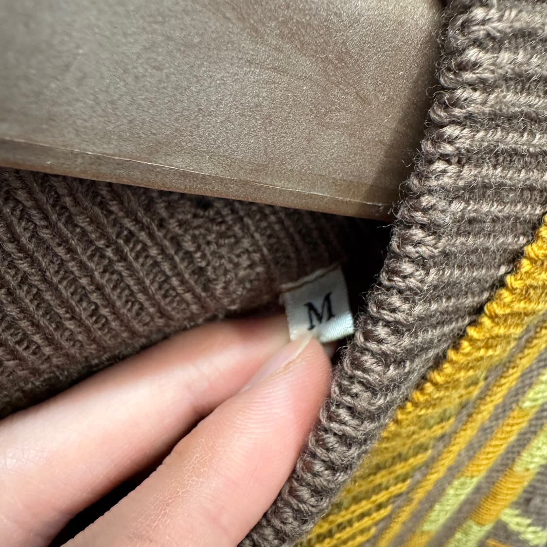 란셀 빈티지 고딕 패턴 디테일 울 니트 스웨터 브라운 상품이미지6