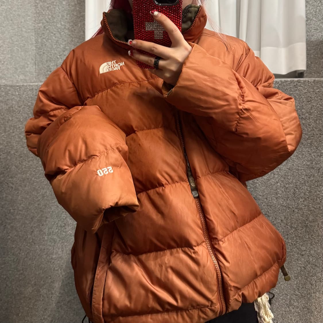 THE NORTH FACE orange padded jacket 상품이미지1