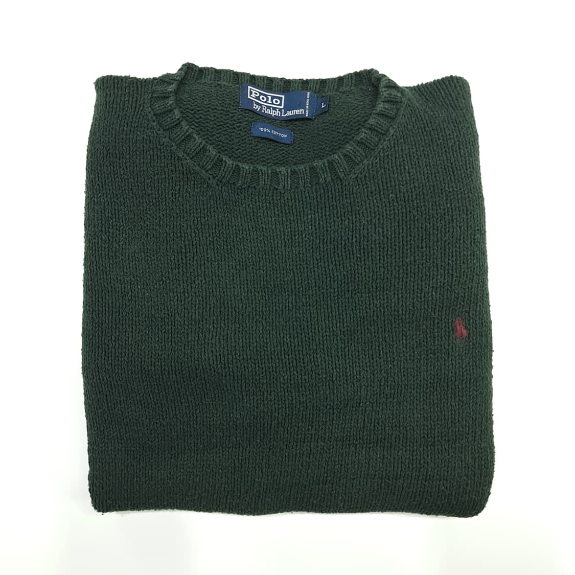 CN718 L 폴로 랄프로렌 포레스트그린 라운드 니트 스웨터 상품이미지8