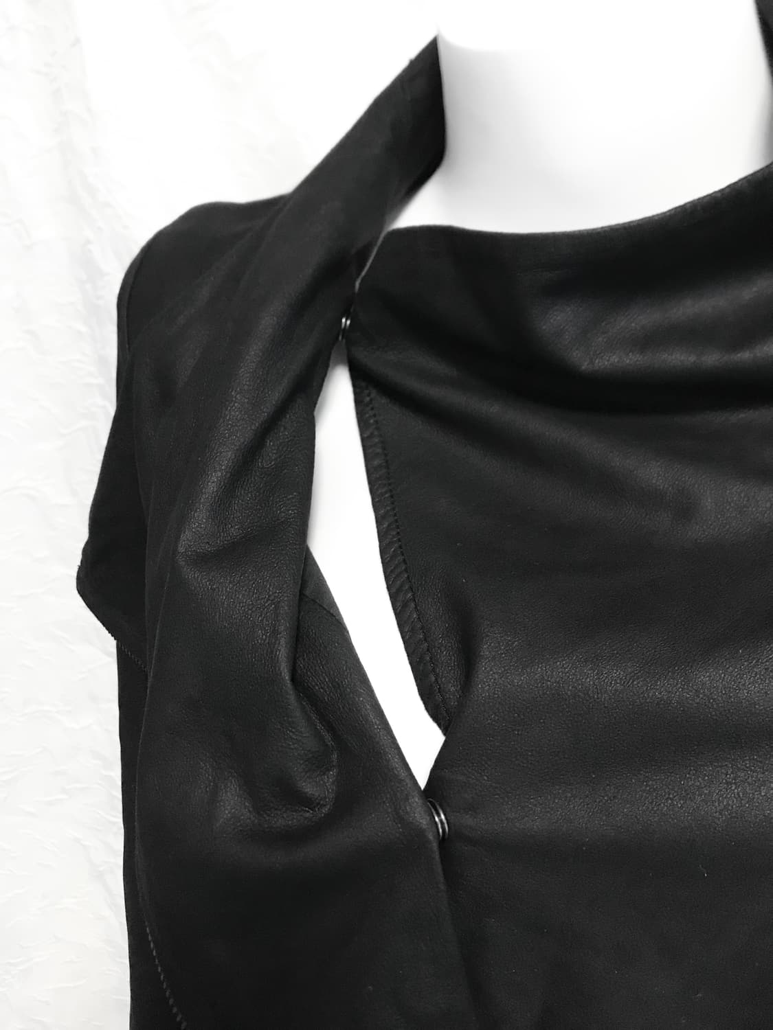 빈티지 투웨이 사선 지퍼 레더 자켓 상품이미지8