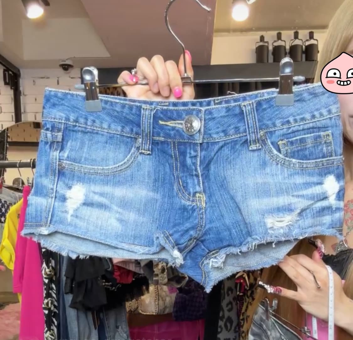 청바지 숏츠 반바지 갸루 펑크 와투케 상품이미지1