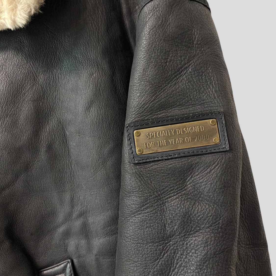 (LL)산토리 보스 커피 b-3 무스탕 자켓 상품이미지5