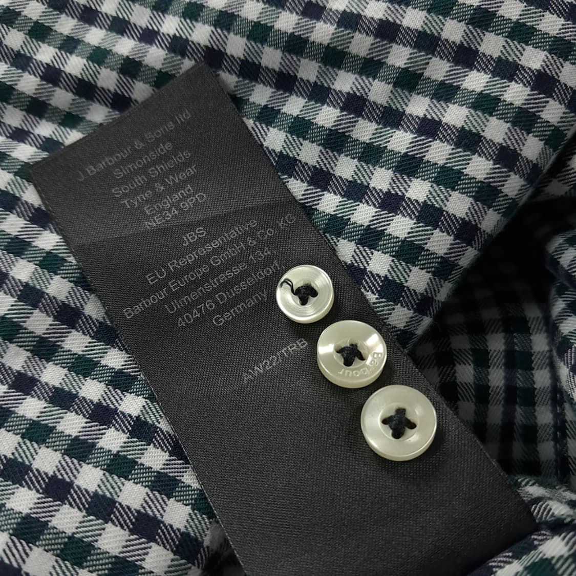 CK434 XL 바버 마이크로체크 테일러드핏 셔츠 남방 상품이미지6